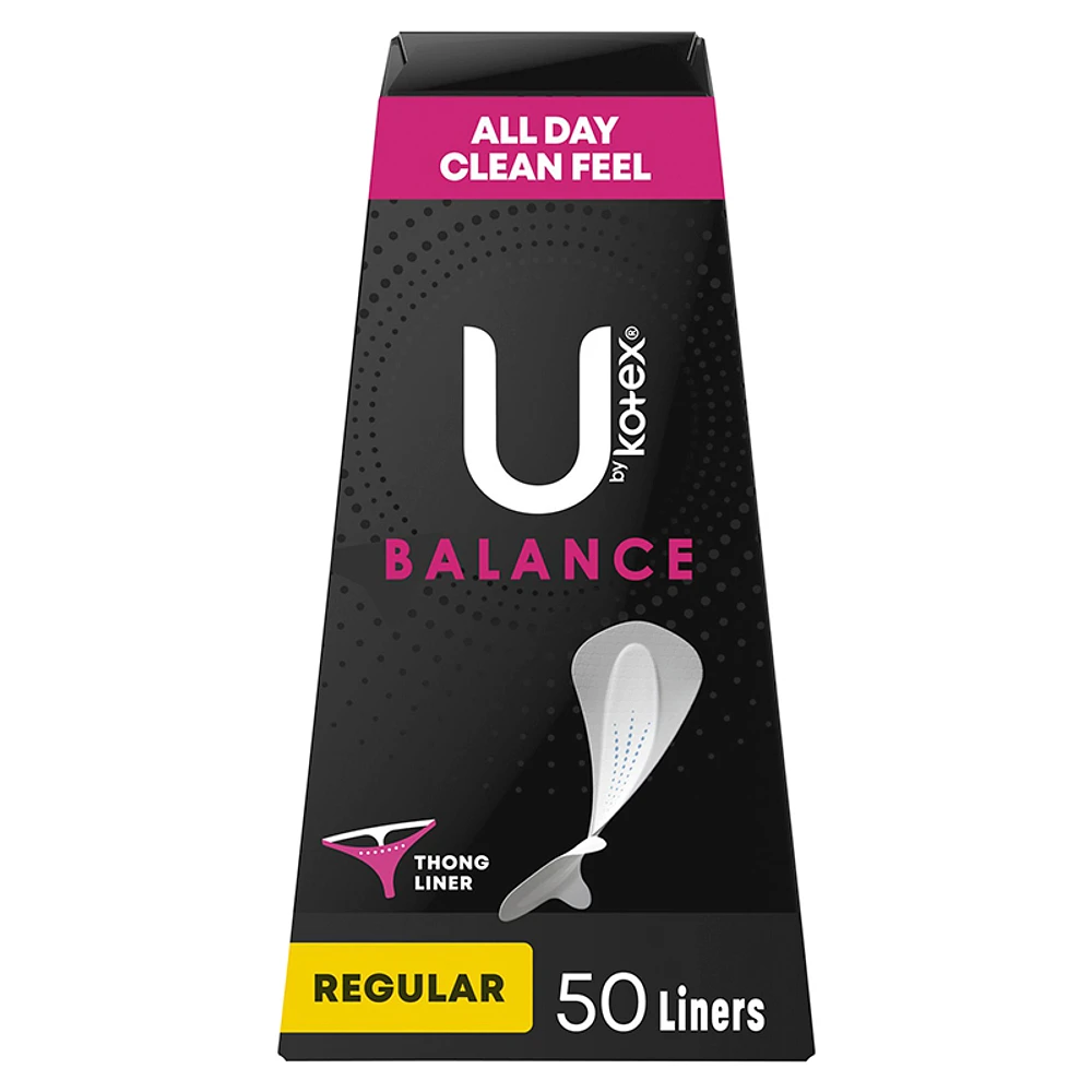 U by Kotex Balance Daily Wrapped Thong Pantyliner - Regular - 50s