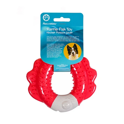 Paws Athletics Rattle Fish Toy - Red