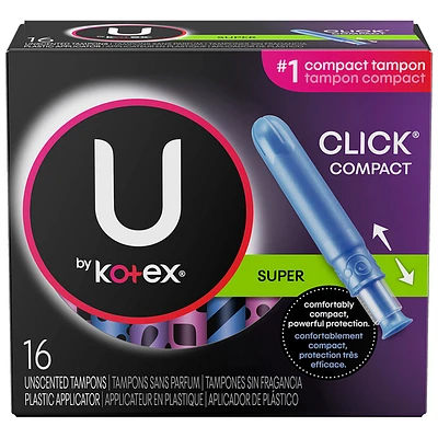 U by Kotex Click Compact Tampons - Unscented - Super