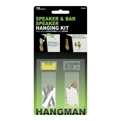 Hangman Speaker and Soundbar Hanging Kit - Black - HANGKSH4