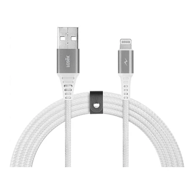 LOGiiX Piston Connect Braid ECO USB-A to Lightning Cable - Silver - 1.5m