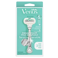 Gillette Venus Deluxe Smooth Sensitive Women's Razor + 3 Cartridges