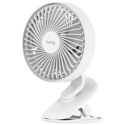MyGeko Clip Fan With LED Light - White - GIF01