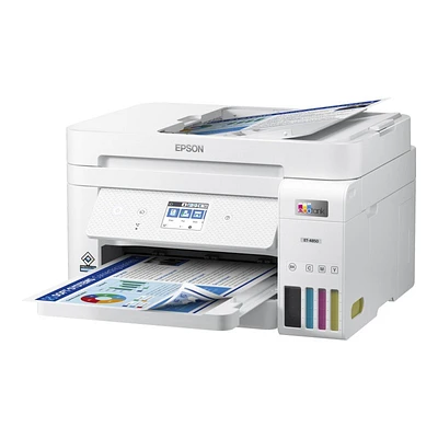 Epson EcoTank ET-4850 Wireless All-in-One Colour Multifunction Ink-Jet Printer - White - C11CJ60202
