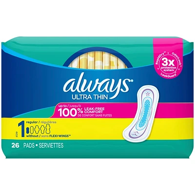 Always Ultra Thin Regular - Size 1 - 26's