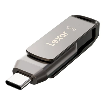 Lexar JumpDrive Dual Drive D400 USB 3.1 Flash Drive - 64GB - LJDD400064G-BNQNU
