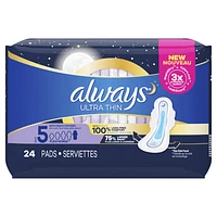 Always Ultra Thin Sanitary Pads - Extra Heavy Overnight - Size 5 - 24's