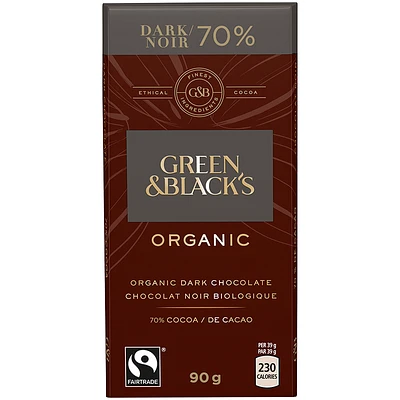 Green & Black's Organic Chocolate - 70% Dark - 90g