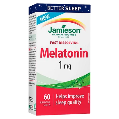 Jamieson Fast Dissolving Melatonin 1mg - 60 Sublingual Tablets