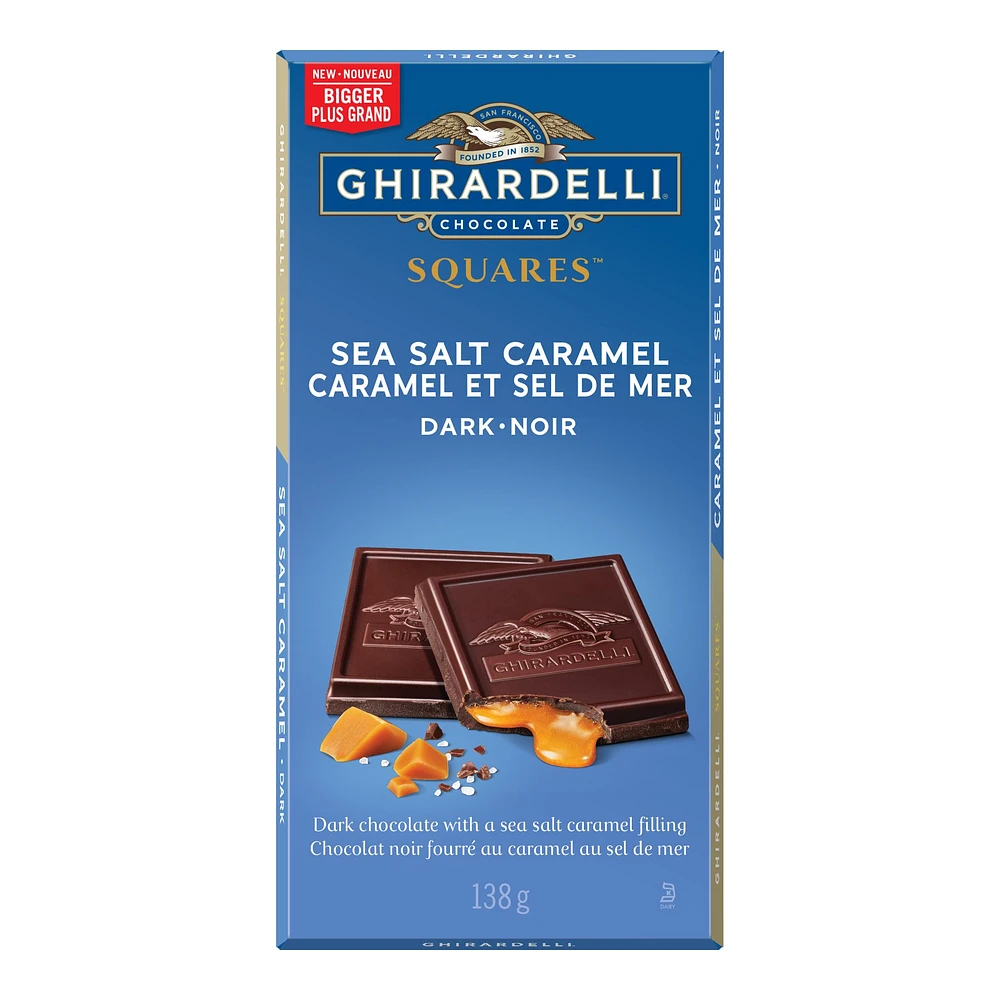 Ghirardelli Squares Dark Chocolate Bar - Caramel & Sea Salt - 138g