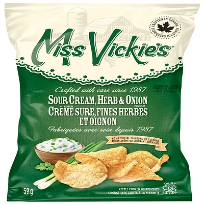 Miss Vickie's Potato Chips - Sour Cream, Herb & Onion - 59g