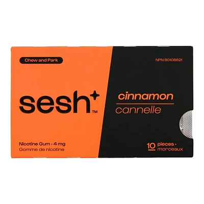 Sesh+ Nicotine Chewing Gum - Cinnamon - 4mg - 10's