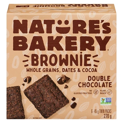 Nature's Bakery Whole Grains, Dates & Cocoa Double Chocolate Brownie - 6pk/270g