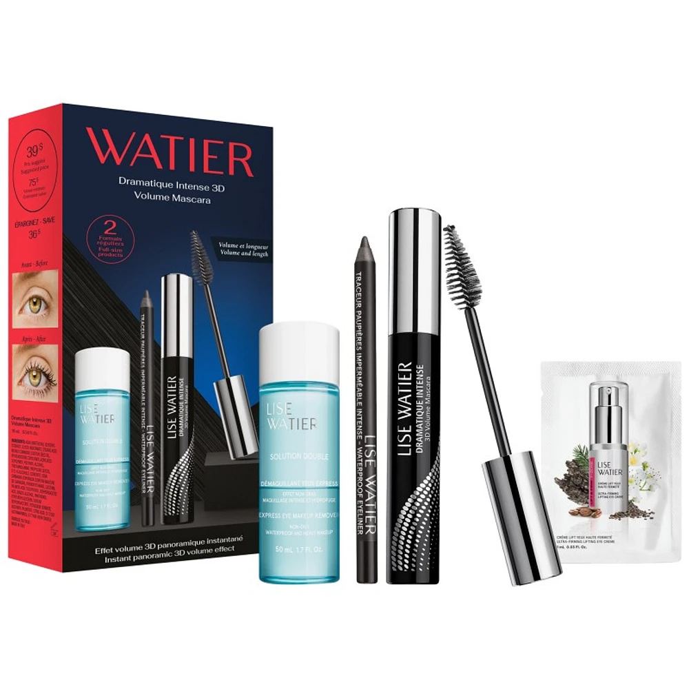 Lise Watier Dramatique Intense 3D Volume Mascara Set