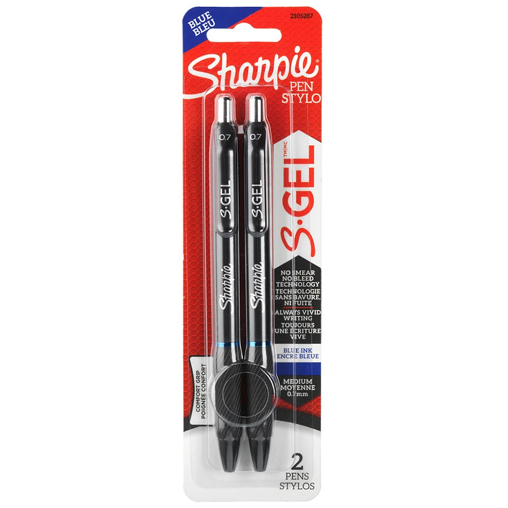 Sharpie Gel Pen - Medium 0.7mm - Blue - 2 Pack