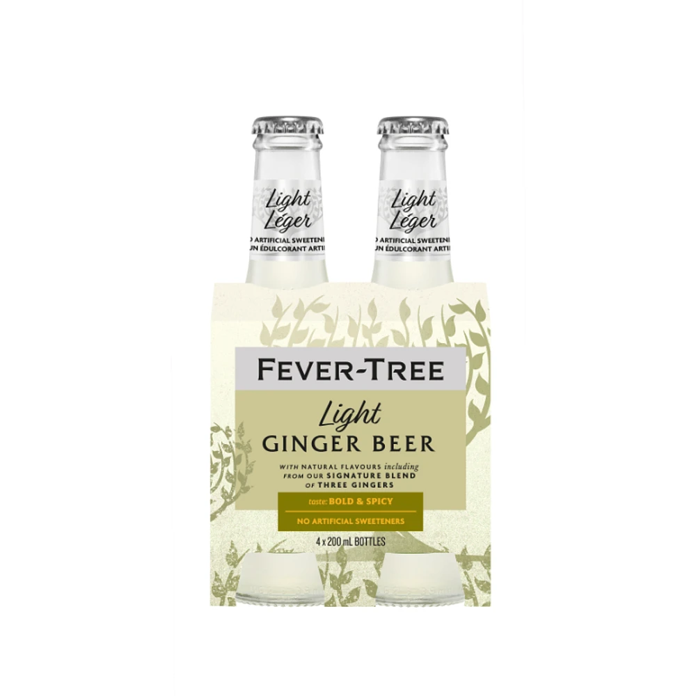 Fever-Tree Refreshingly Light Ginger Beer - 4x200ml