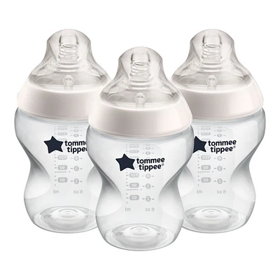Tommee Tippee Closer to Nature Baby Bottle - Clear - 260ml - 3 piece