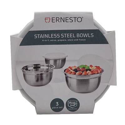 Ernesto 4-in-1 Stainless Steel Bowls Set - 3 piece