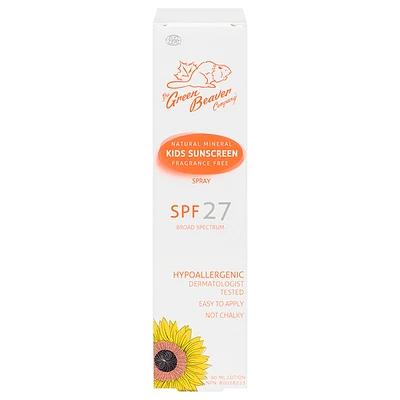 The Green Beaver Company Organic Sunscreen Kids Spray - SPF 27 - 90ml