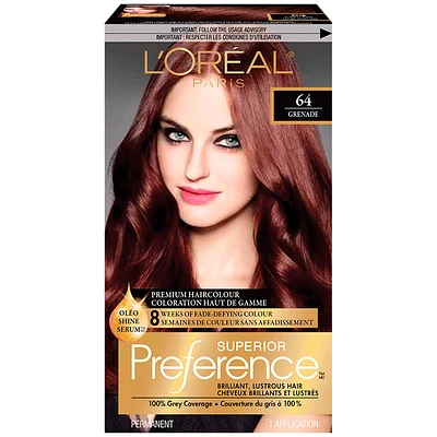 L'Oreal Superior Preference Fade-Defying Colour & Shine System - 64 Dark Auburn