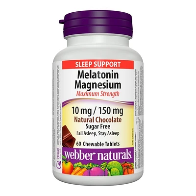 Webber Naturals Maximum Strength Melatonin Magnesium Chewable Tablets - 10/150mg - 60's