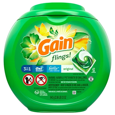 Gain Flings + Aroma Boost 3in1 Laundry Detergent - Original - 42s