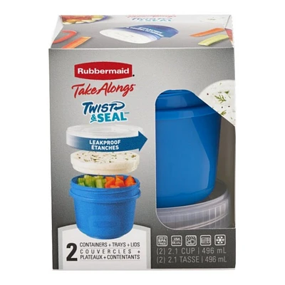 Rubbermaid TakeAlongs Food Storage Containers - Marine Blue - 2 x 496ml