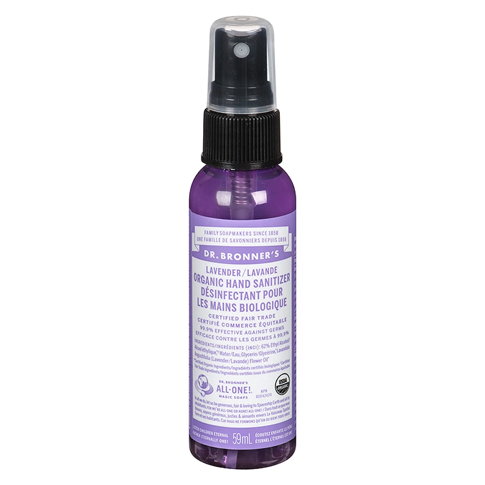 Dr. Bronner's Organic Hand Sanitizer - Lavender - 59ml