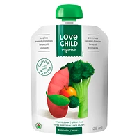 Love Child Organics Puree - Apples, Sweet Potato, Broccoli and Spinach - 128ml