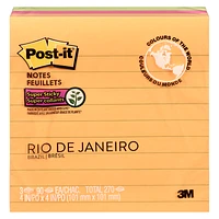 3M Post-it Notes - Rio De Janeiro - 4 in. x 4 in. - 3 x 90 sheets