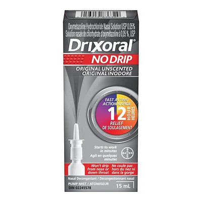 Drixoral No Drip Original Unscented Nasal Decongestant Spray - 15ml