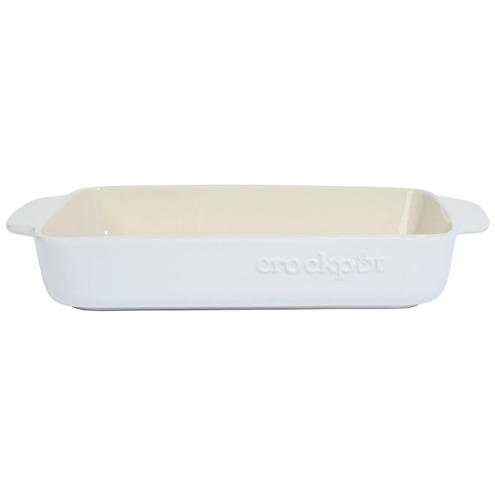 Crock Pot Artisan Rectangular Stoneware Bakeware - White - 5.6Qt