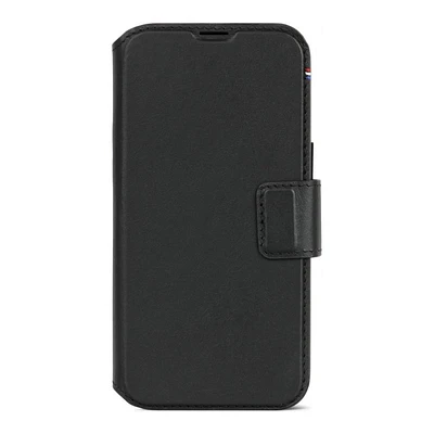 Decoded Core Collection Leather Flip Cover for iPhone 15 Pro Max - Black