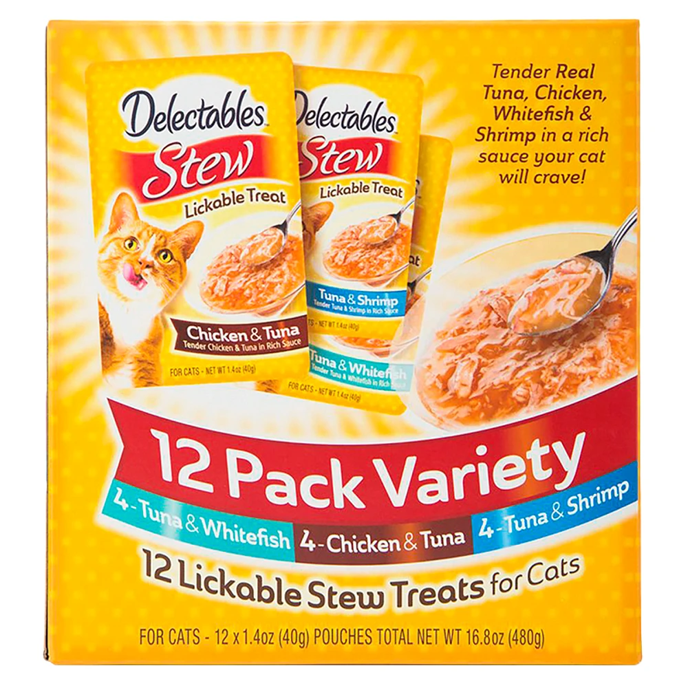 Hartz Delectables Stew Lickable Treat - Variety 12 Pack