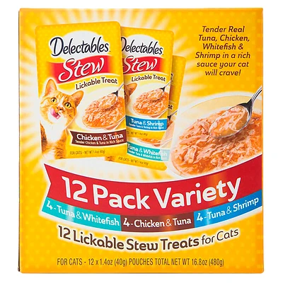 Hartz Delectables Stew Lickable Treat - Variety 12 Pack