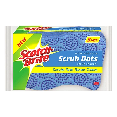 Scotch-Brite Scrub Dots Non-Scratch Sponge - 3 pack
