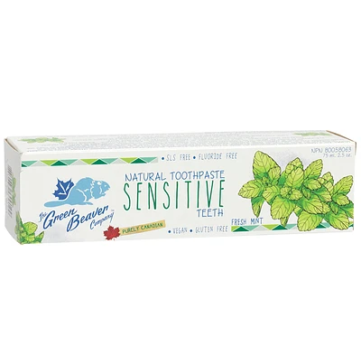 The Green Beaver Company Natural Toothpaste Sensitive - Fresh Mint - 75ml