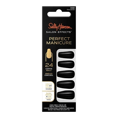 Sally Hansen Salon Effects Perfect Manicure False Nails Kit - Coffin - Onyx-pected (321) - 24's