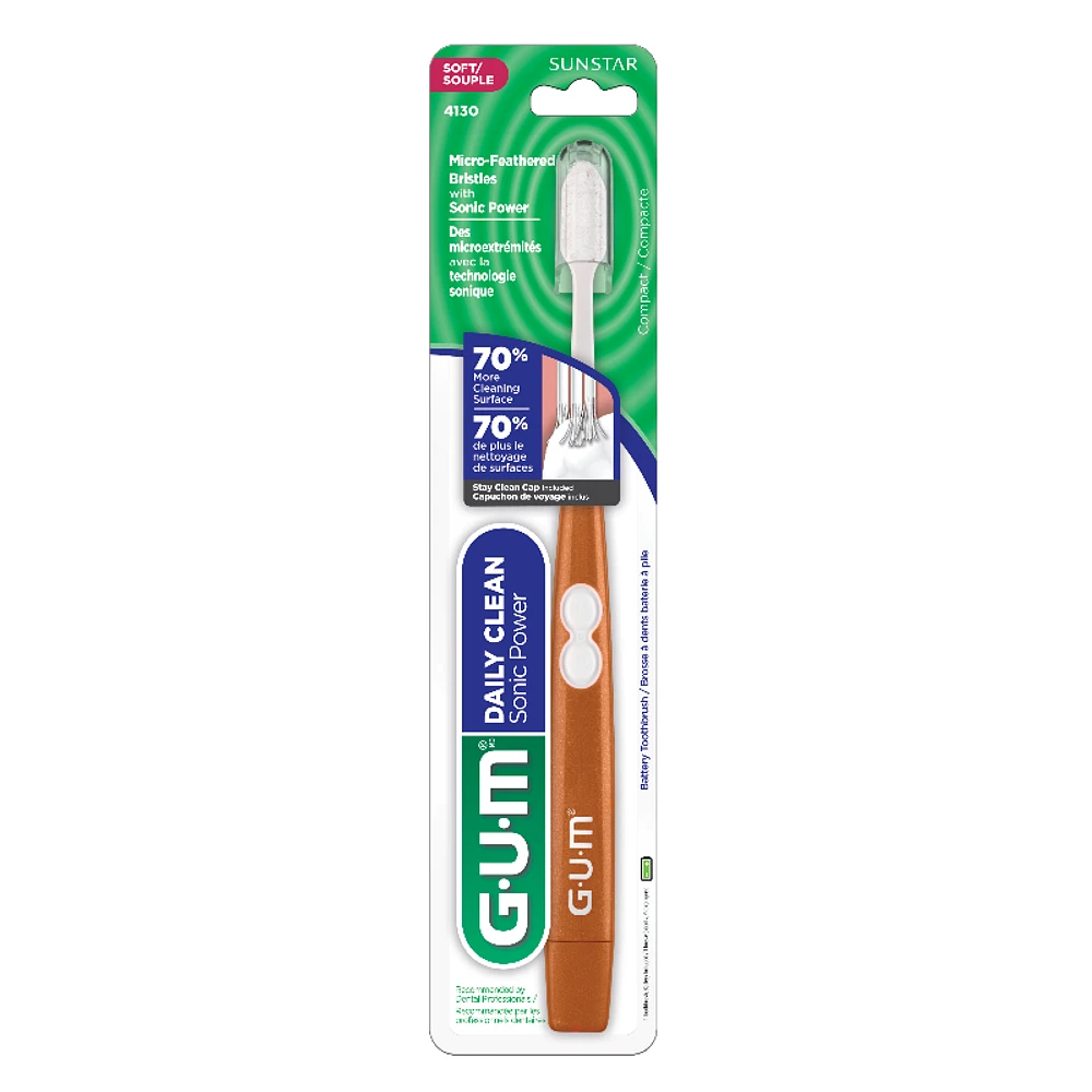 GUM Sonic Power Daily Clean Battery Toothbrush - Soft - Assorted