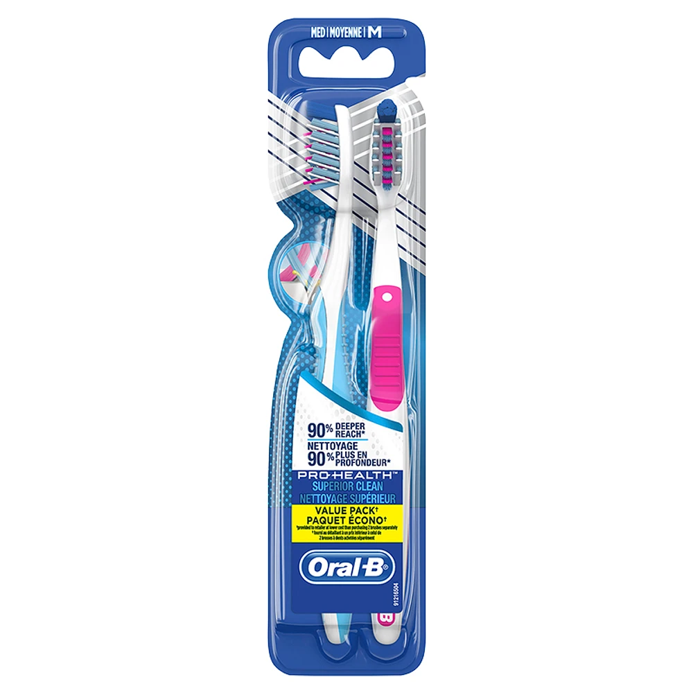 Oral-B 3D PRO Health Value Pack Toothbrush - Medium - 2s