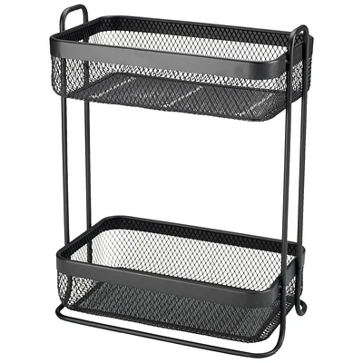 Collection by London Drugs Mesh Storage Rack - 2 Tier - 33.5x21x45.5cm - Black