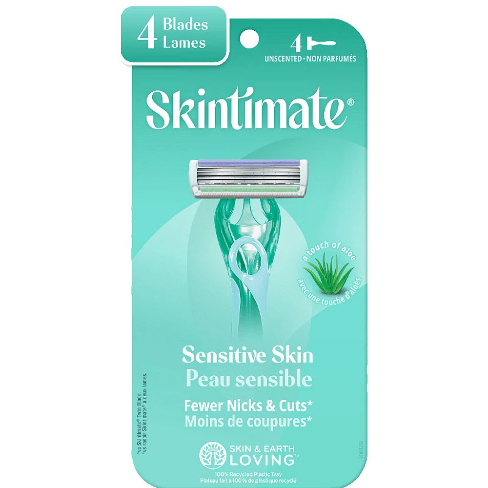 Skintimate Sensitive Skin Disposable Razors - Touch of Aloe - 4s