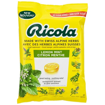 Ricola Cough Suppressant Drops - Lemon Mint - 45 Lozenges
