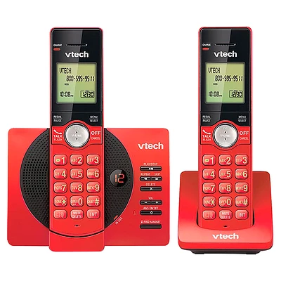 VTech 2 Handset Cordless Phone with Answering Machine - Red - CS692926