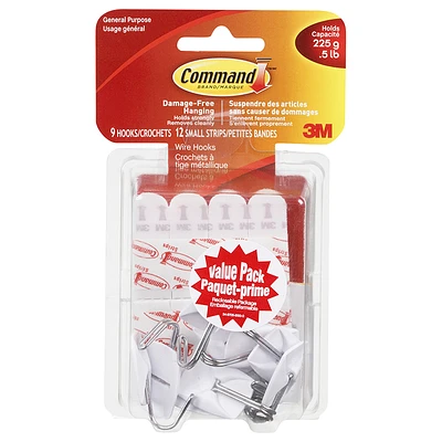 Command Small Wire Hooks Value Pack - Clear - 17067C-VP - 9's