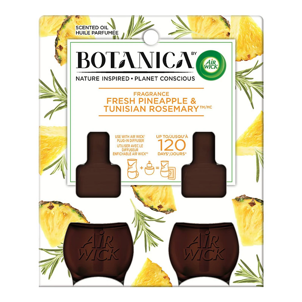 Botanica by Air Wick Scented Oil Refill - Fresh Pineapple & Tunisian Rosemary - 2 x 20ml