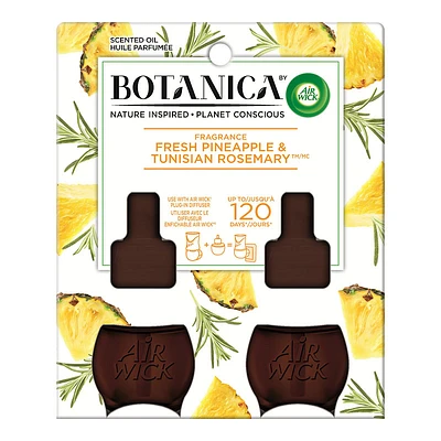 Botanica by Air Wick Scented Oil Refill - Fresh Pineapple & Tunisian Rosemary - 2 x 20ml