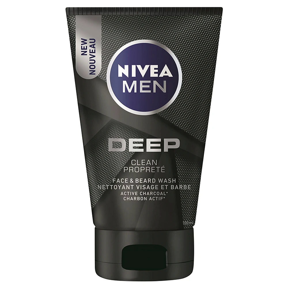 Nivea Men Deep Face & Beard Wash - Clean - 100ml