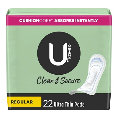 U by Kotex Clean & Secure Ultra Thin Sanitary Pads - Regular