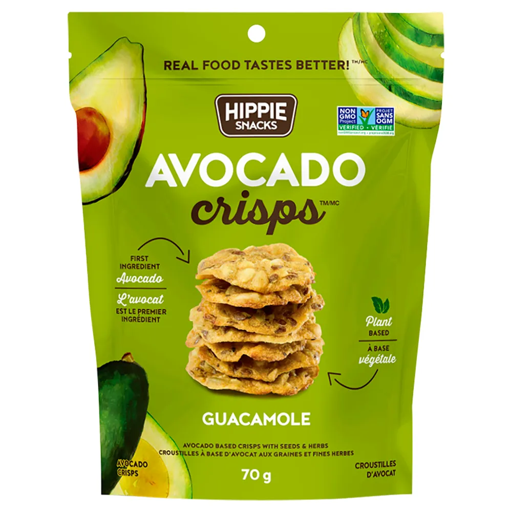 Hippie Snacks Avocado Crisps - Guacamole - 70g